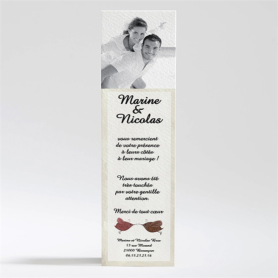 Remerciement mariage perchés