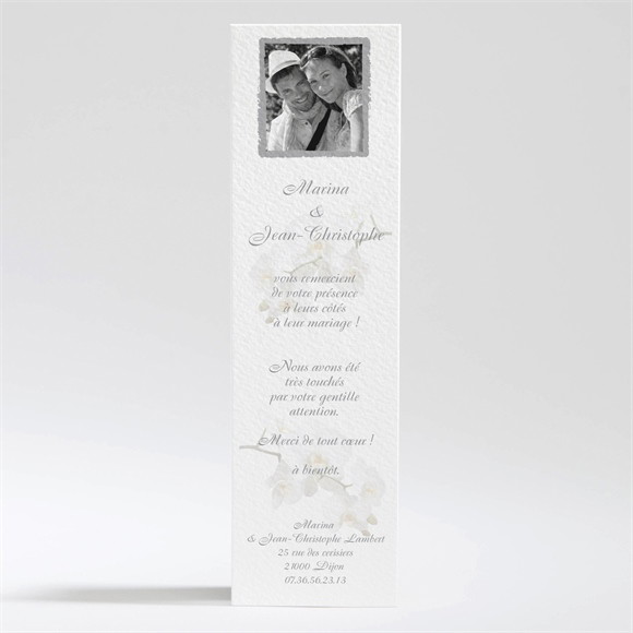 Remerciement mariage Blanches orchidées réf.N20071