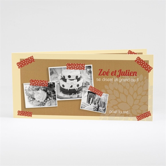 Faire-part mariage Photos scotchées réf.N43108