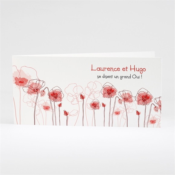 Faire-part mariage Silhouettes fleuries réf.N43109