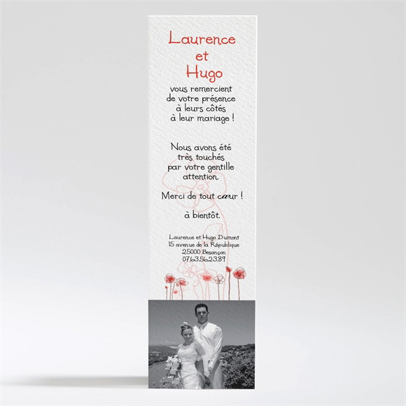 Remerciement mariage Silhouettes fleuries réf.N20085