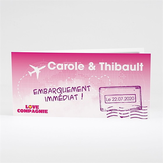 Faire-part mariage embarquement immédiat
