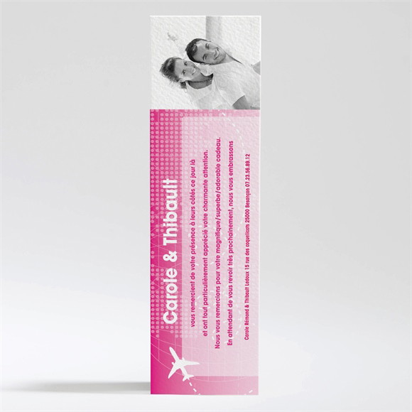 Remerciement mariage Embarquement immédiat réf.N20087