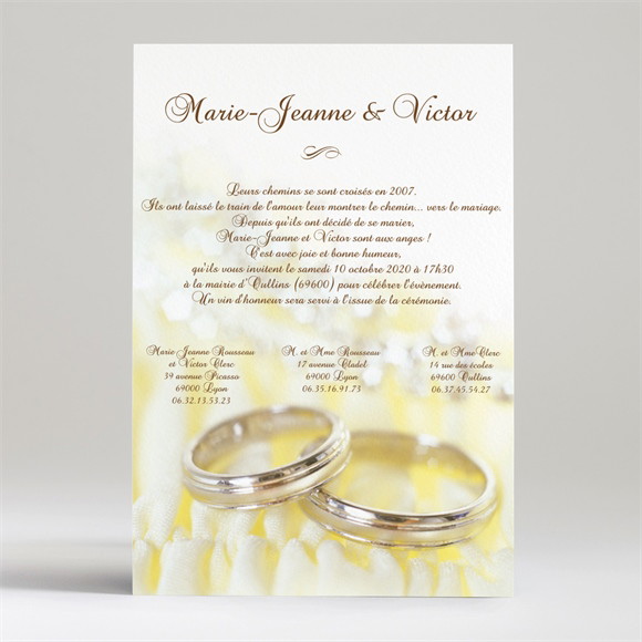 Faire-part mariage Alliances réf.N24009