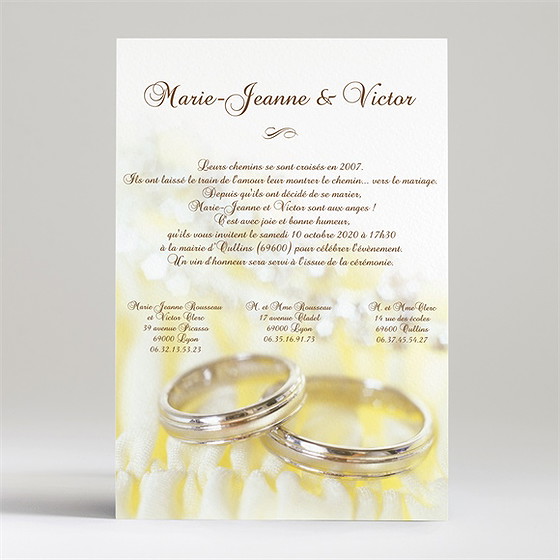 Faire-part mariage alliances