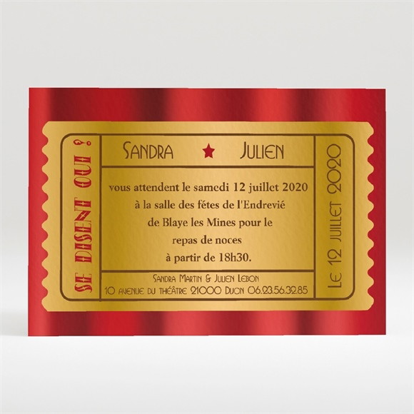 Carton d'invitation mariage Dans le cadre réf.N120119