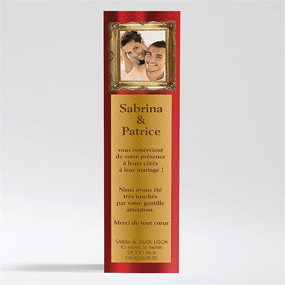 Remerciement mariage dans le cadre