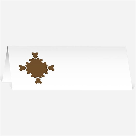 Marque-place mariage carte marron et verte