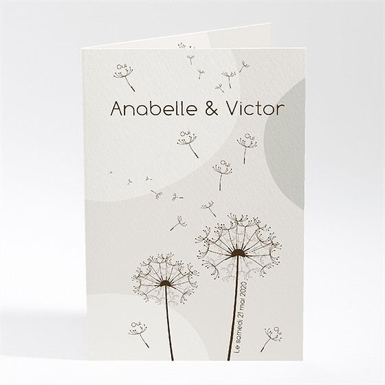 Faire-part mariage joli pissenlit