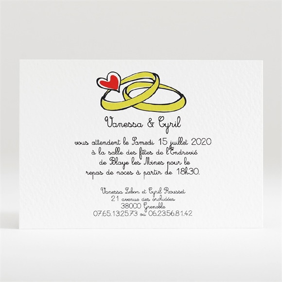 Carton d'invitation mariage Original et frais réf.N120148