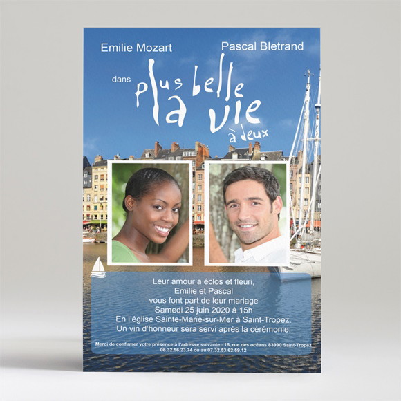 Faire-part mariage Plus belle la Vie réf.N24010