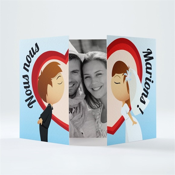 Faire-part mariage Illustrations mariés comiques réf.N70115