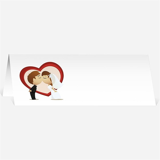 Marque-place mariage illustrations mariés comiques