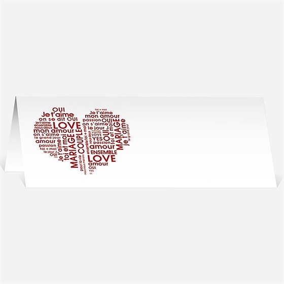 Marque-place mariage empreintes