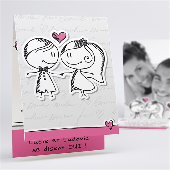Faire-part mariage Amoureux illustrés réf.N50120
