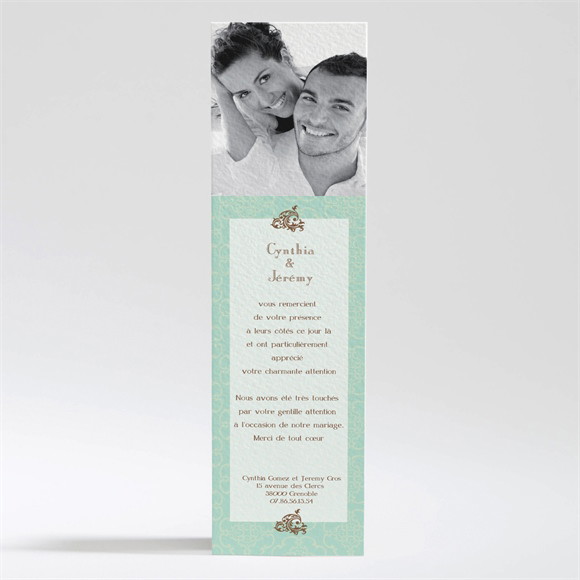 Remerciement mariage Mariage baroque et fantaisie réf.N200107