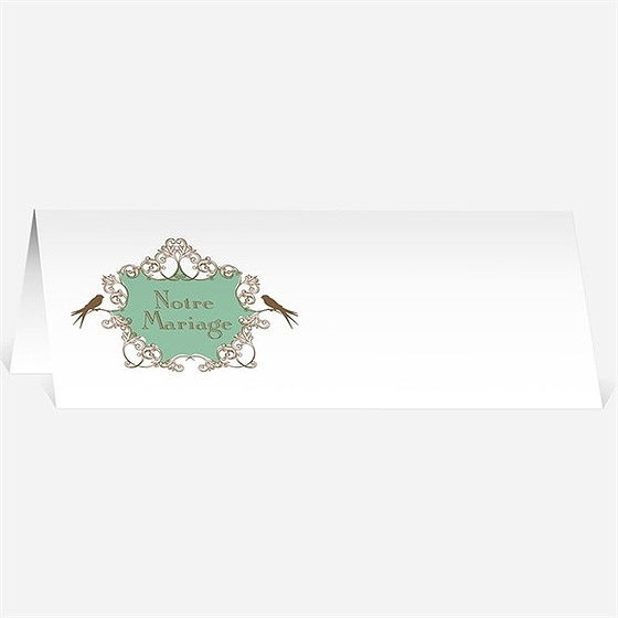 Marque-place mariage mariage baroque et fantaisie