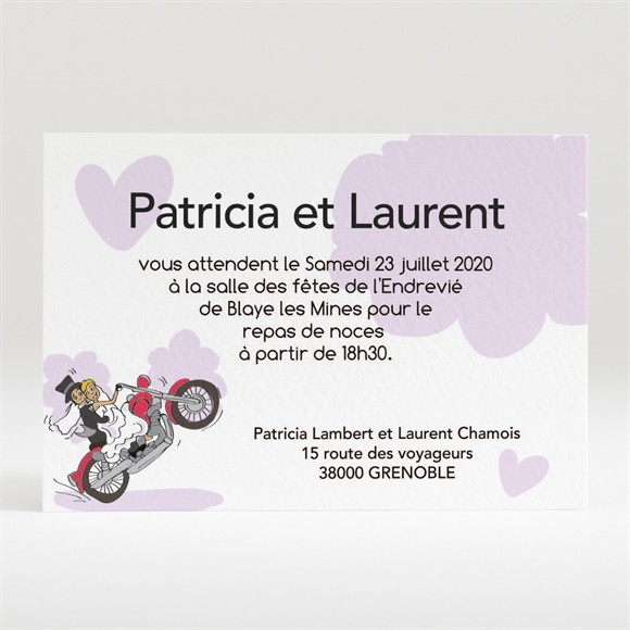 Carton d'invitation mariage Sur la route du bonheur réf.N120164