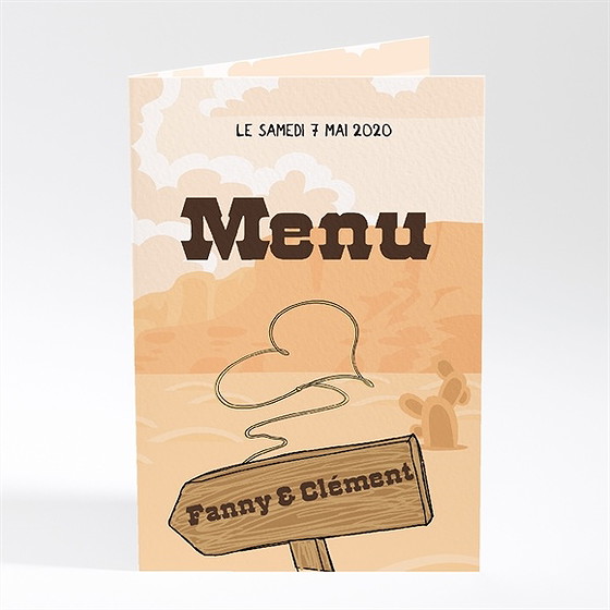 Menu mariage far west humour
