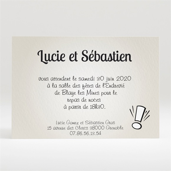Carton d'invitation mariage Notre Gâteau réf.N120166