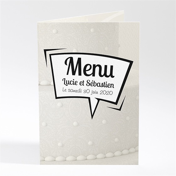 Menu mariage notre gâteau