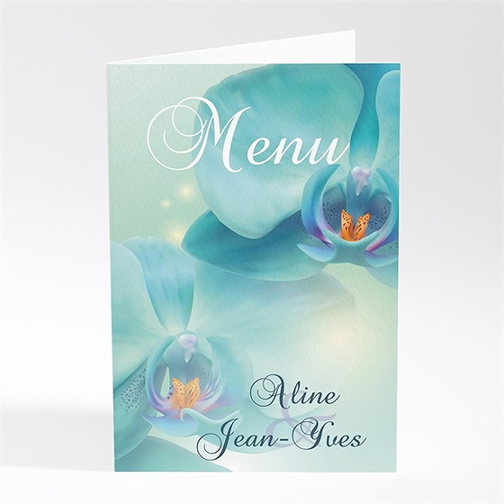 Menu mariage orchidées bleues