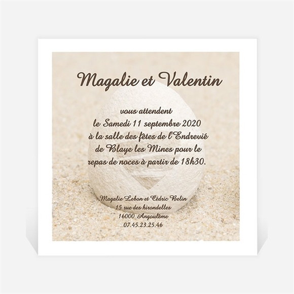 Carton d'invitation mariage Zen réf.N30023