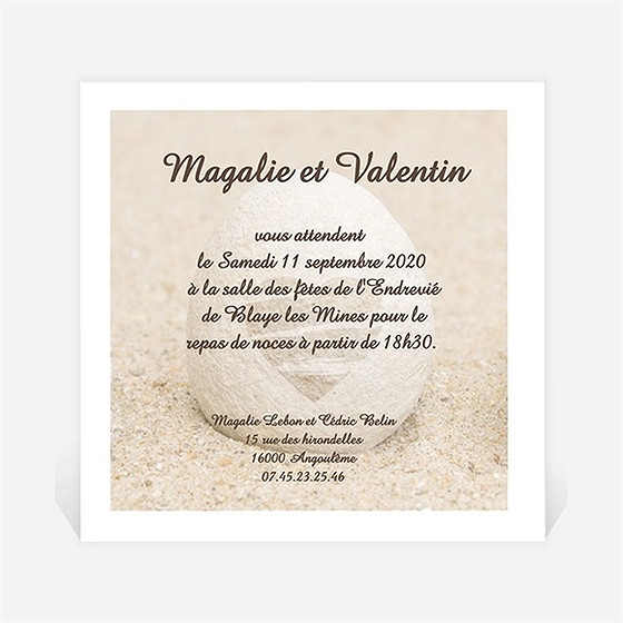 Carton d'invitation mariage zen