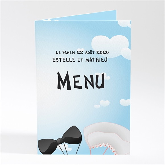 Menu mariage En parachute montage photo réf.N401130