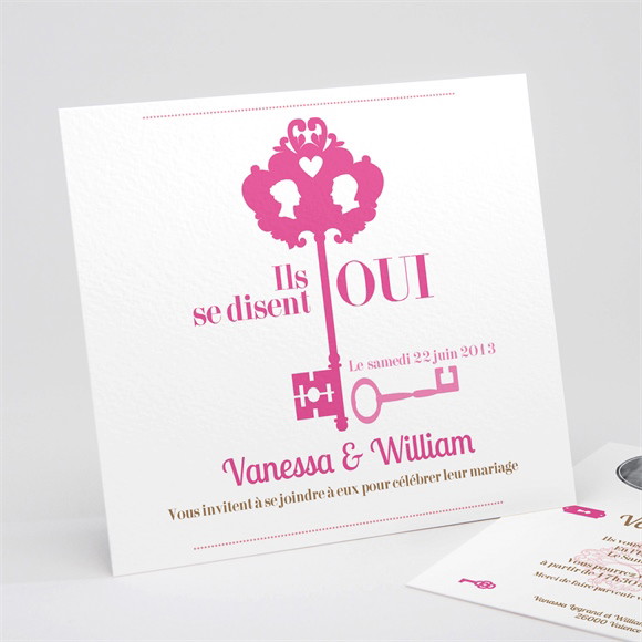 Faire-part mariage La Clé du Bonheur réf.N31125