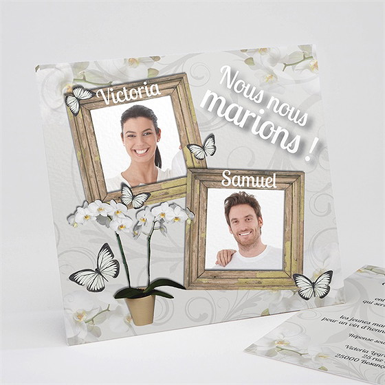 Faire-part mariage photos dans les cadres