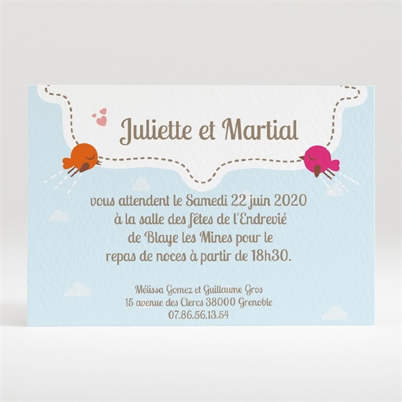 Carton d'invitation mariage La célébration originale réf.N120175