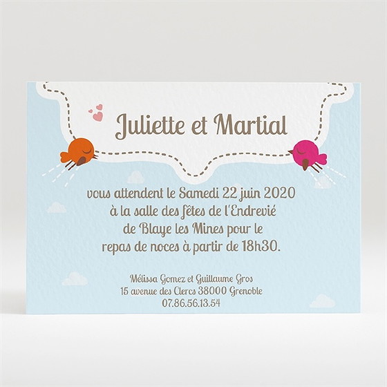 Carton d'invitation mariage la célébration originale
