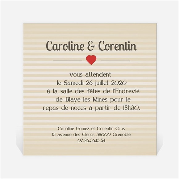 Carton d'invitation mariage Voiture vintage réf.N30025