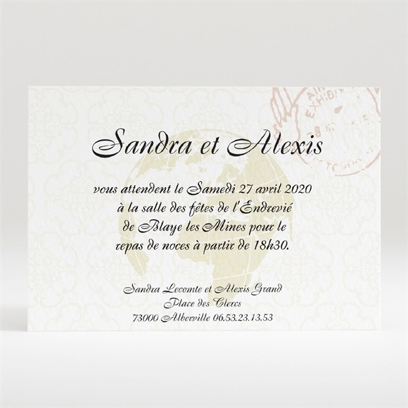 Carton d'invitation mariage Passeport de l'Amour réf.N120179