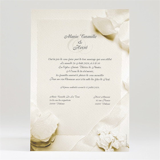 Faire-part mariage beau parchemin