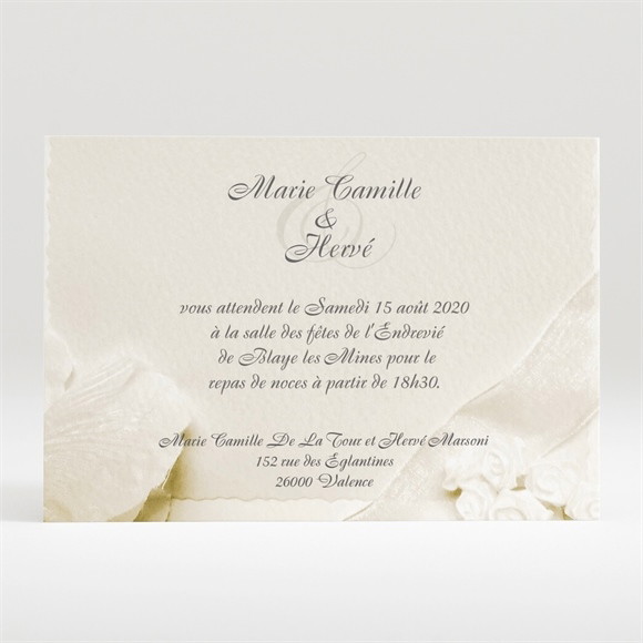 Carton d'invitation mariage Beau parchemin réf.N120184