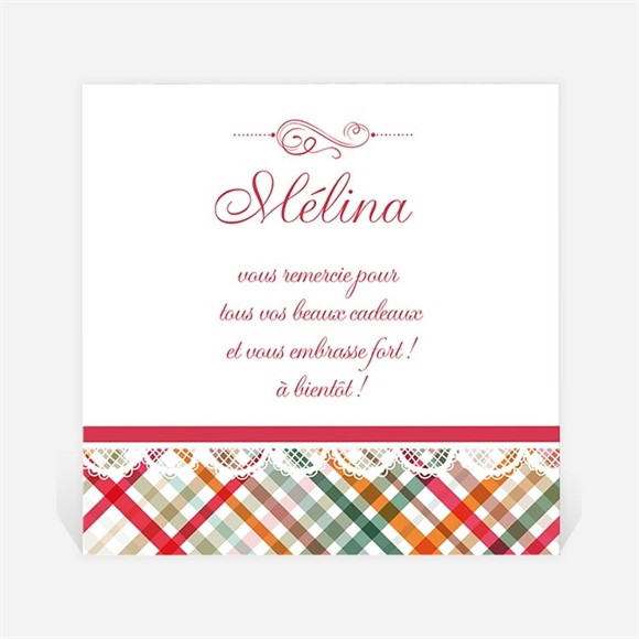 Remerciement naissance Motifs rayés réf.N30028