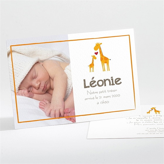 Faire-part naissance notre petite girafe