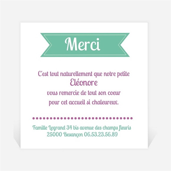 Remerciement naissance réf. N30036 réf.N30036