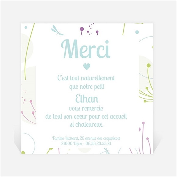 Remerciement naissance Carte mignonne réf.N30059