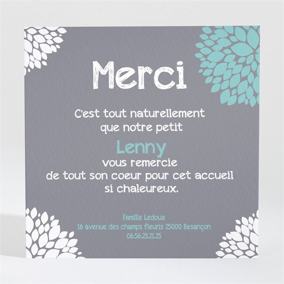Remerciement naissance Mon Elegant faire part réf.N30058