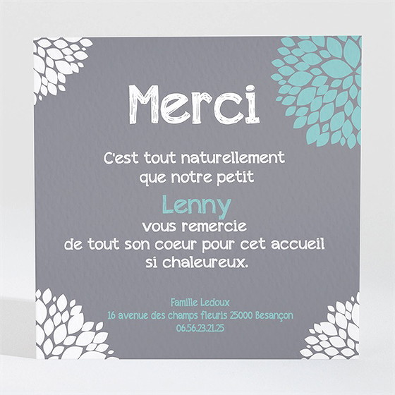 Remerciement naissance mon elegant faire part