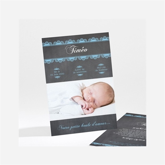 Faire-part naissance Design vintage ardoise réf.N21172