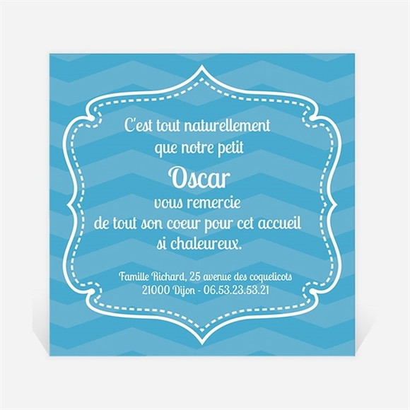 Remerciement naissance Bleu et photos réf.N30054