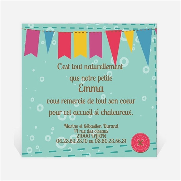 Remerciement naissance réf. N30038 réf.N30038