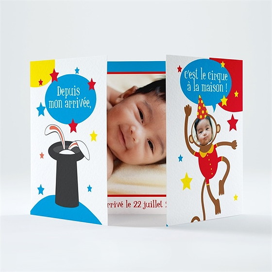 Faire-part naissance fête et ambiance