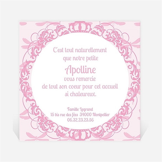 Remerciement naissance son petit médaillon