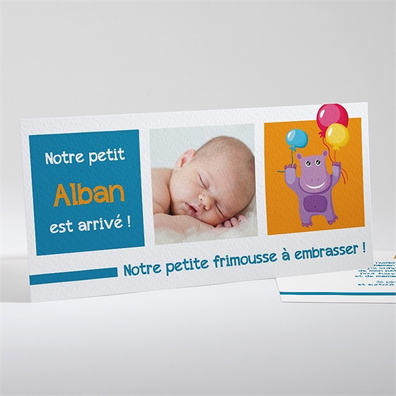 Faire-part naissance petite frimousse à embrasser