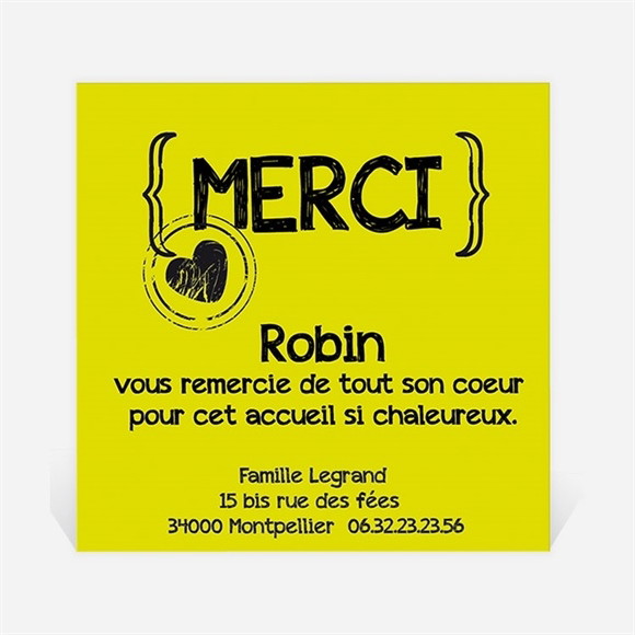 Remerciement naissance Pictogrammes sur photo réf.N30077